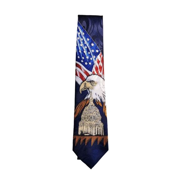 Steven Harris American‎ Eagle Flag Whitehouse Tie - Picture 1 of 4